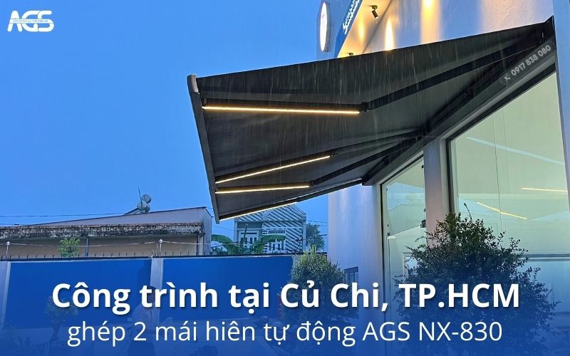 Mái hiên tự động AGS NX-830 tại Củ Chi