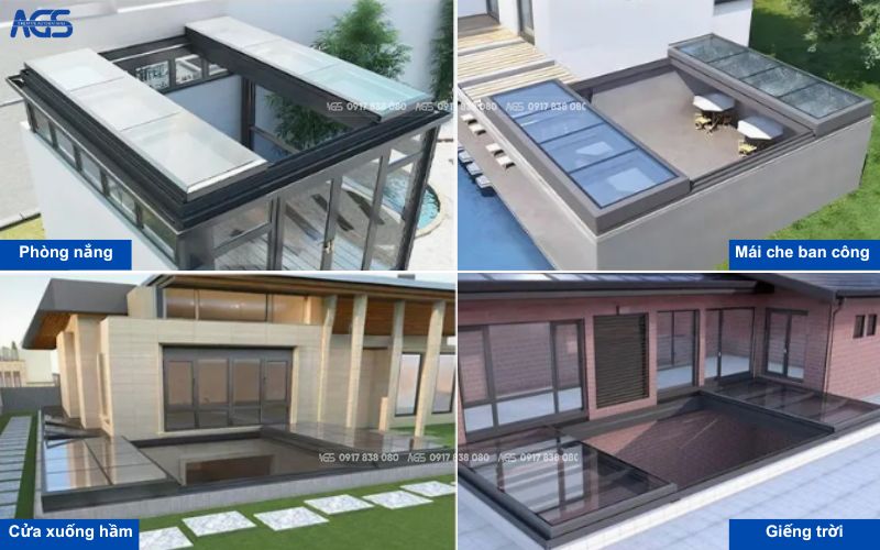 Nhờ khả năng thông gió & thu sáng tốt, mái kính mở lùa được dùng cho các vị trí đắc địa của căn nhà