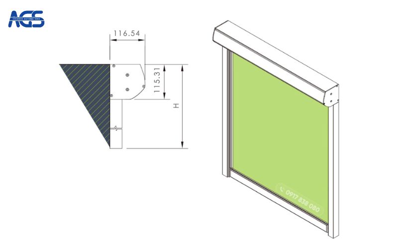 Mành mát AGS NX-530 trên bản vẽ kỹ thuật