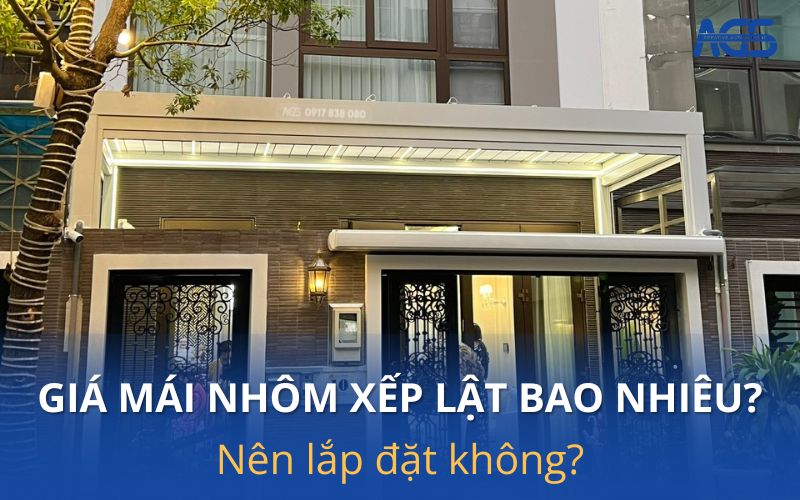 giá mái nhôm xếp lật