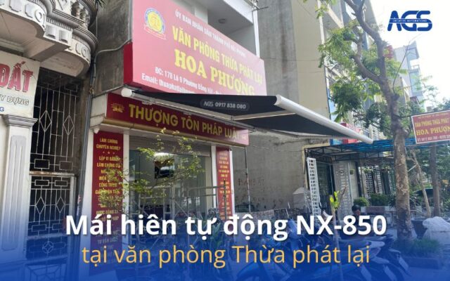 Mái hiên tự động tại văn phòng Thừa phát lại