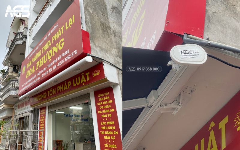 Mái hiên tích hợp cảm biến tự đóng - mở tự động 