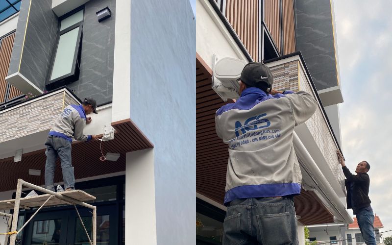 Quá trình thi công tỉ mỉ từ bích thép đến lắp mái hiên của đội ngũ kỹ thuật AGS