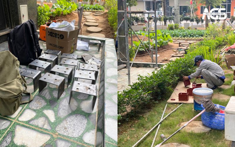 Phần U thép được AGS xử lý để tạo mặt phẳng lắp mái