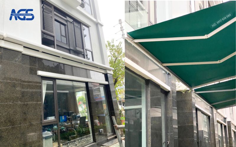 Mái hiên tự động thu gọn và mở ra dễ dàng
