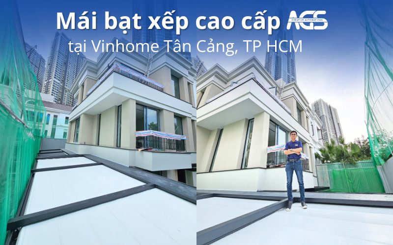 mái bạt xếp tại Vinhome Tân Cảng, TPHCM