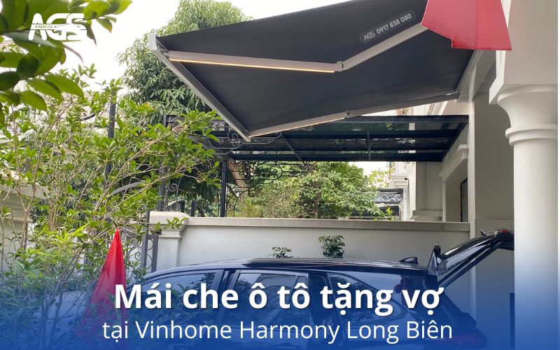 Mái che nắng tự động tại Long Biên