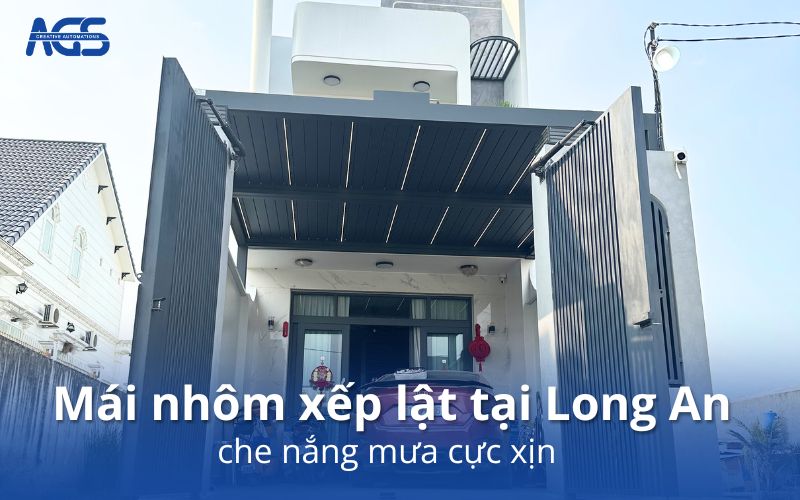 Mái nhôm xếp lật tại Long An