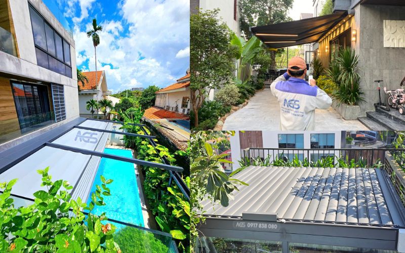 Một số mẫu mái che tự động điển hình