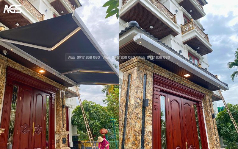 Mái hiên di động có thể đóng mở linh động theo thời tiết và nhu cầu sử dụng