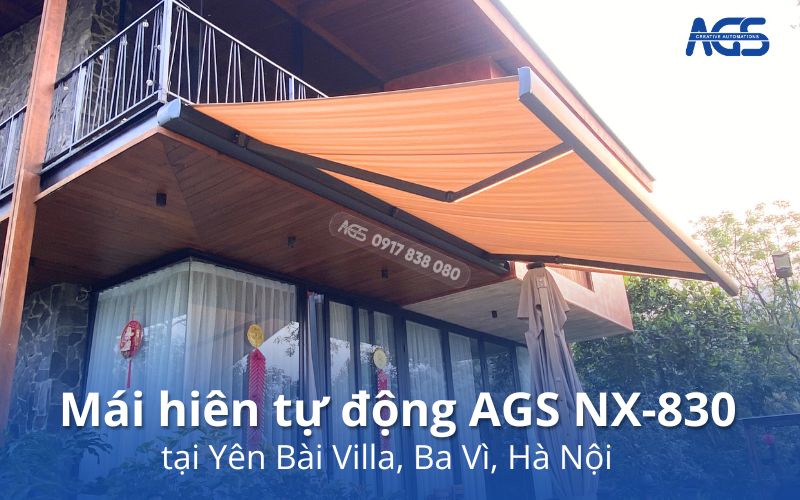Mái hiên tự động tại Yên Bài Villa