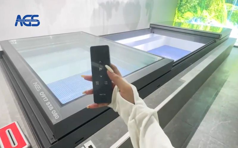 Mái kính AGS hoạt động hoàn toàn tự động.