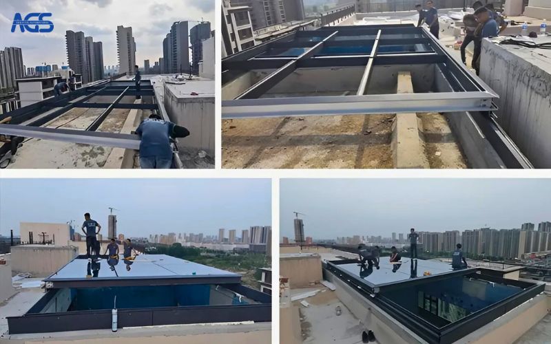 Thiết Bị Tự Động AGS có kinh nghiệm thi công cửa hầm, giếng trời tự động tại nhiều công trình lớn