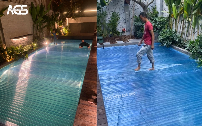 Người lớn, trẻ em đều có thể đi trên mành che
