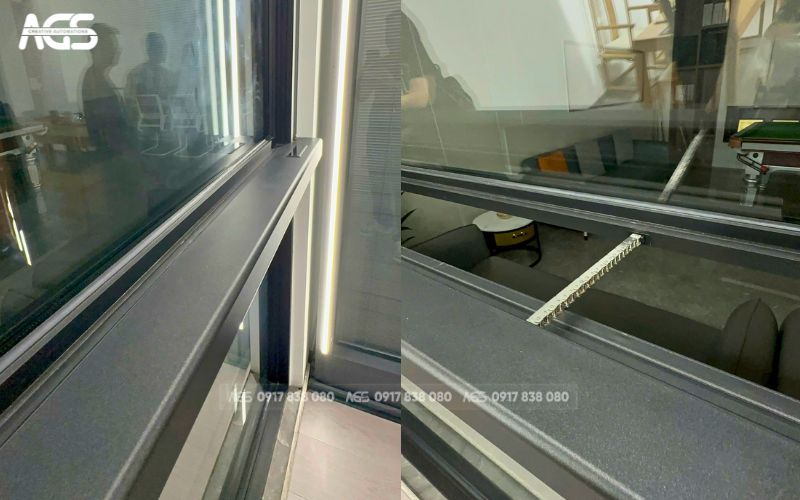 Vách kính nhôm 6063-T5 AGS hiện đại, bền bỉ
