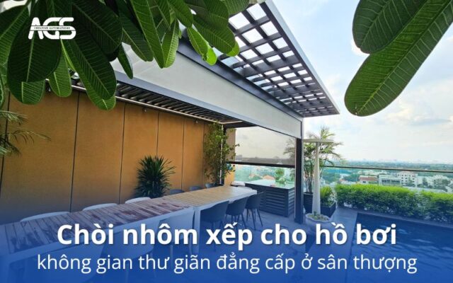 chòi nhôm xếp cho hồ bơi