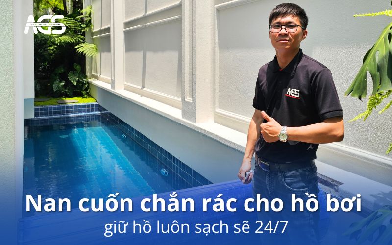 nan cuốn chắn rác cho hồ bơi