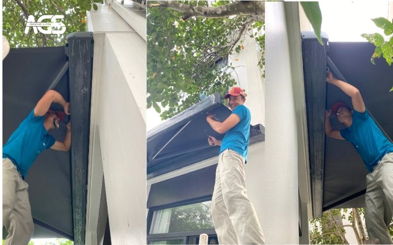 Nhân viên AGS cấp tốc thi công cho chị Dung.