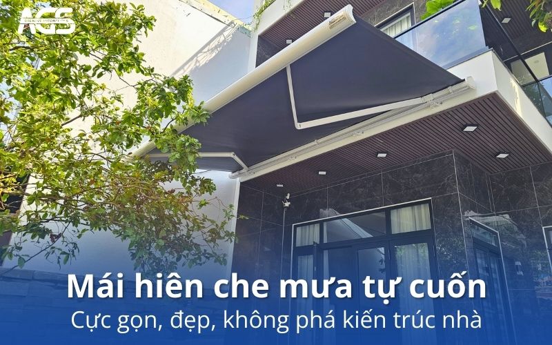 mái hiên che mưa tự cuốn