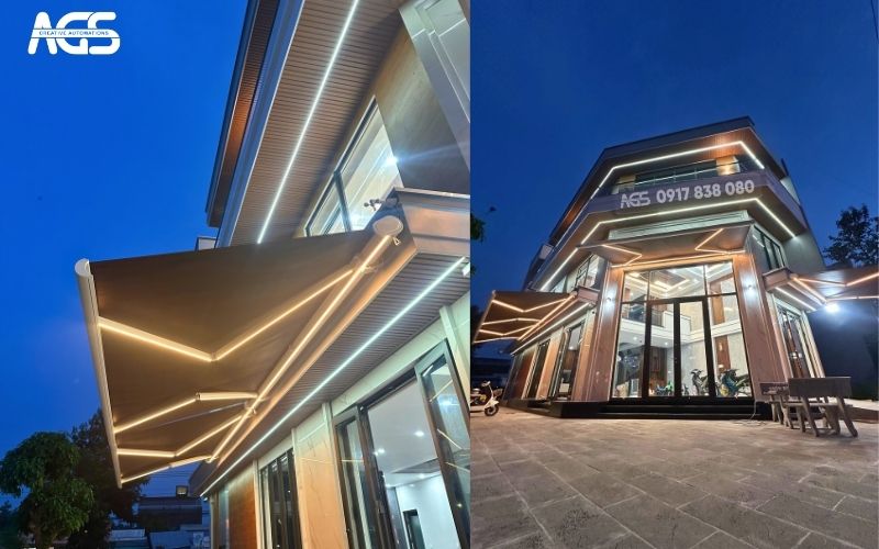 Mái che tôn thêm vẻ sang trọng của mặt tiền tiệm vàng