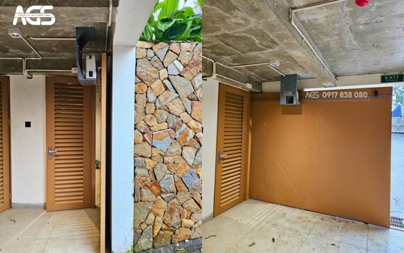 Mô tơ được nhân viên AGS lắp đặt rất gọn gàng, thẩm mỹ.