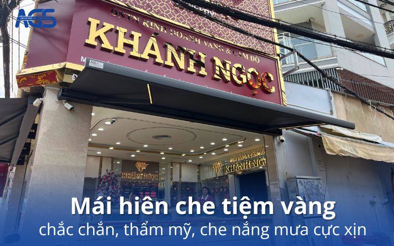 mái hiên che tiệm vàng