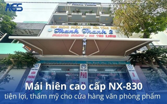 mái hiên cho cửa hàng văn phòng phẩm