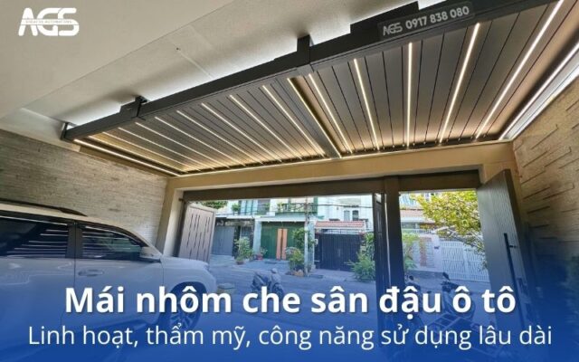 Mái nhôm che sân đậu ô tô