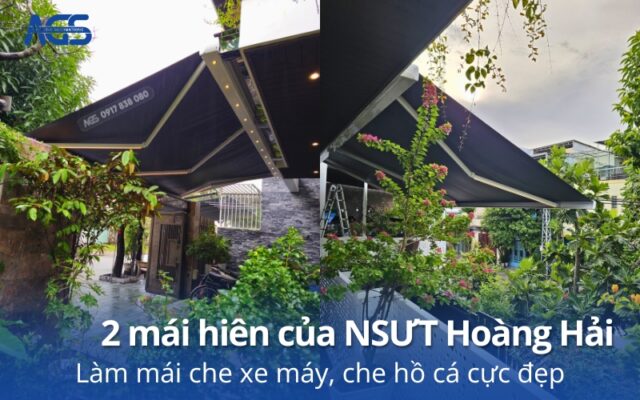 Diễn viên Hoàng Hải lắp mái hiên tự động