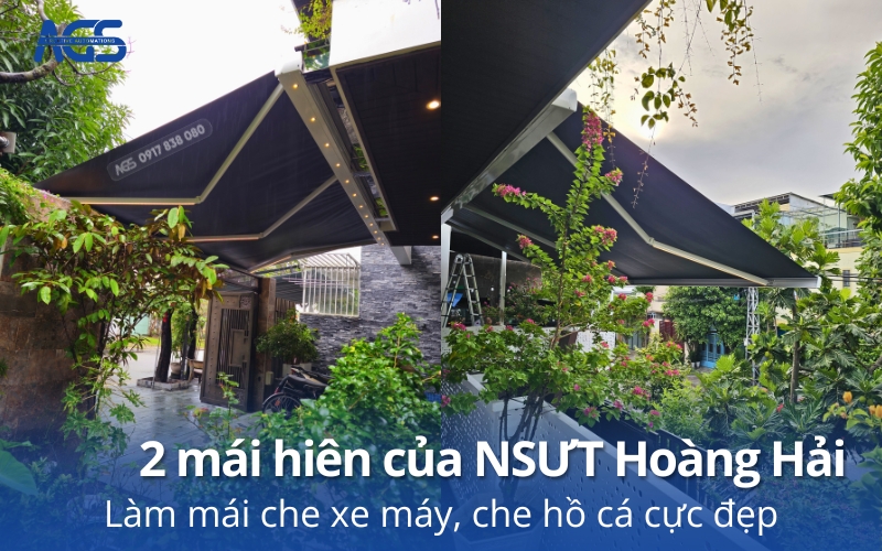 Diễn viên Hoàng Hải lắp mái hiên tự động