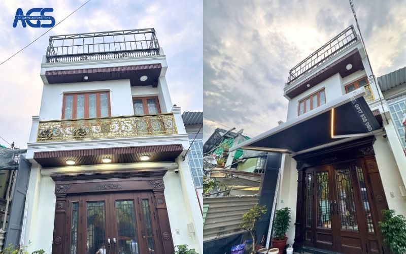 Mái che mở ra, đóng vào theo nhu cầu sử dụng.