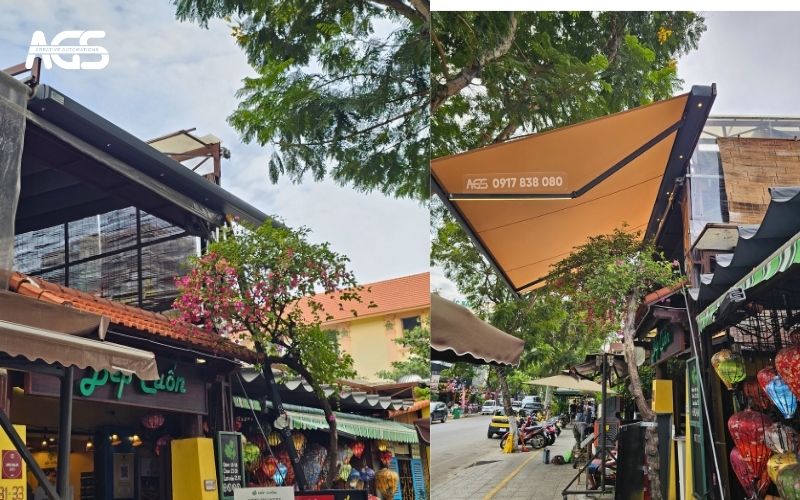 Mái che khi thu gọn và mở ra đúng nhu cầu.