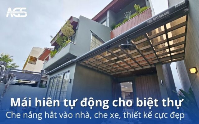 mái hiên tự động cho biệt thự