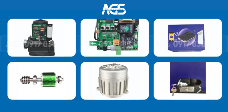 Các linh kiện của motor cổng lùa tự động AGS-DCK 166E