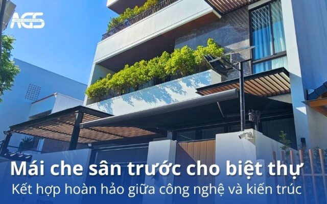 mái che sân trước biệt thự