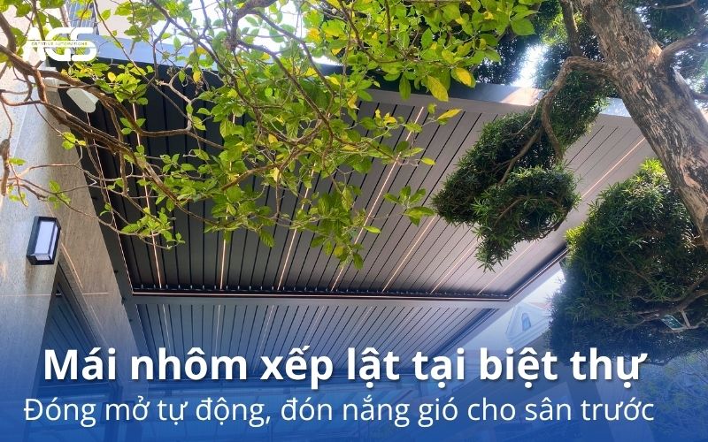mái nhôm xếp lật chống nóng