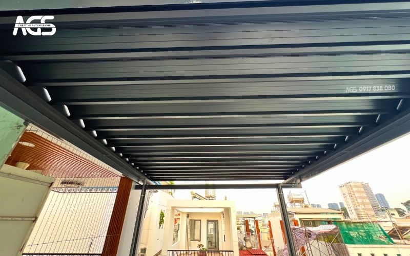 Mái nhôm trượt thiết kế đẹp, vững chắc