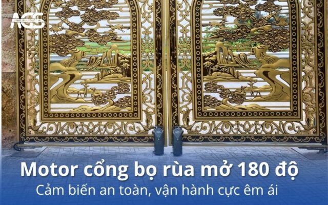 Motor cổng bọ rùa góc mở 180 độ