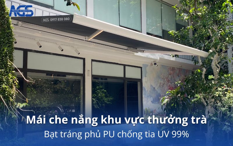 Mái che nắng khu vực thưởng trà