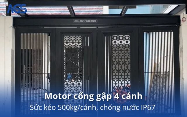 Motor cổng gập 4 cánh
