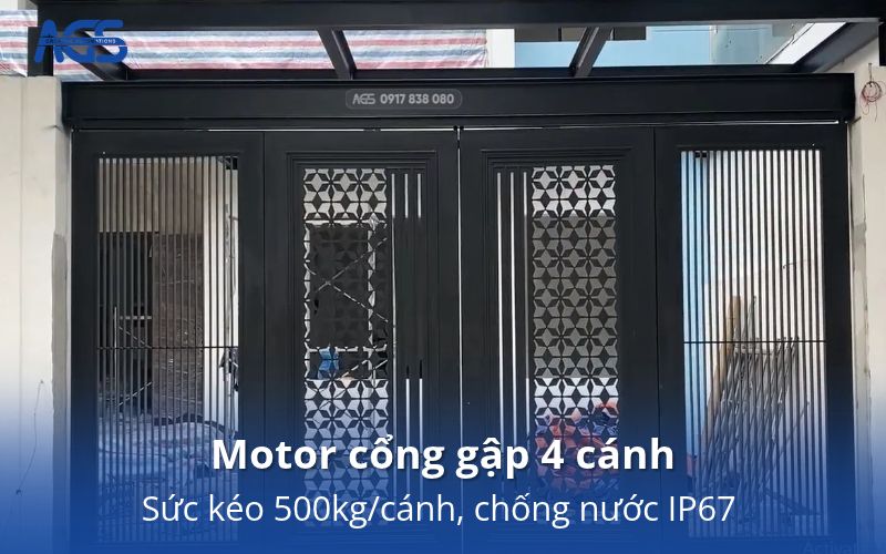Motor cổng gập 4 cánh