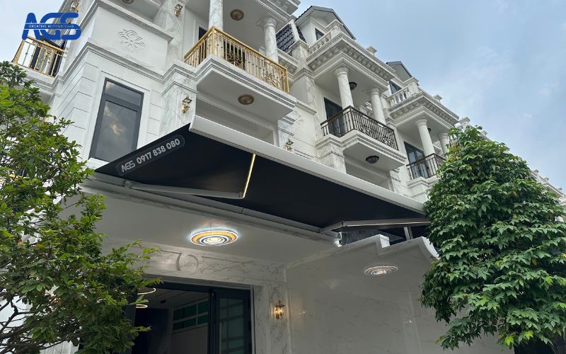 Diện mạo ấn tượng của mái che sân chơi Đồng Nai tại biệt thự nhà anh Phong