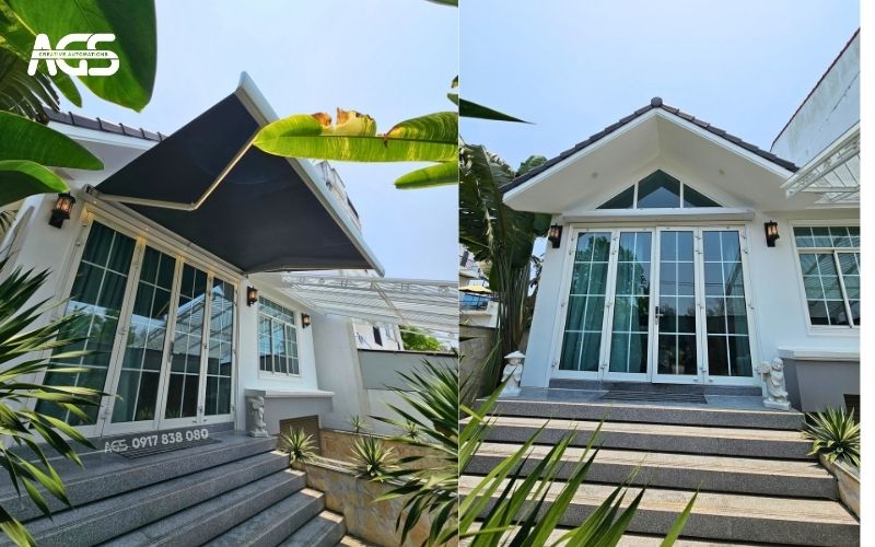 Khu vực tam cấp ấn tượng hơn với mái che AGS.