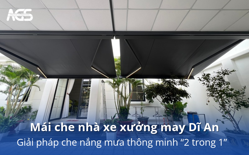 Mái hiên che nhà xe tự động